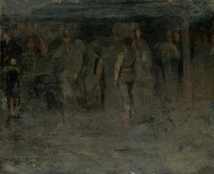 Fiera cupa II. (Schizzo di un gruppo di uomini)